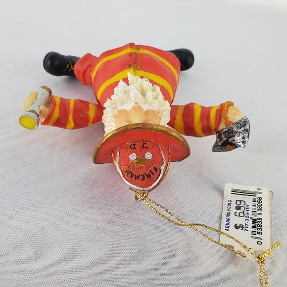 Vintage Fireman Santa Claus Hatchet Flashlight Christmas Ornament Puppet - Picture 5 of 10